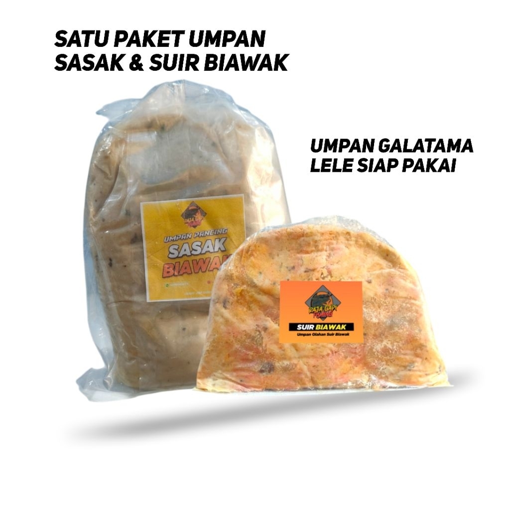 Satu Paket Umpan Gt Lele Siap Pakai Sasak Biawak, Suir Biawak