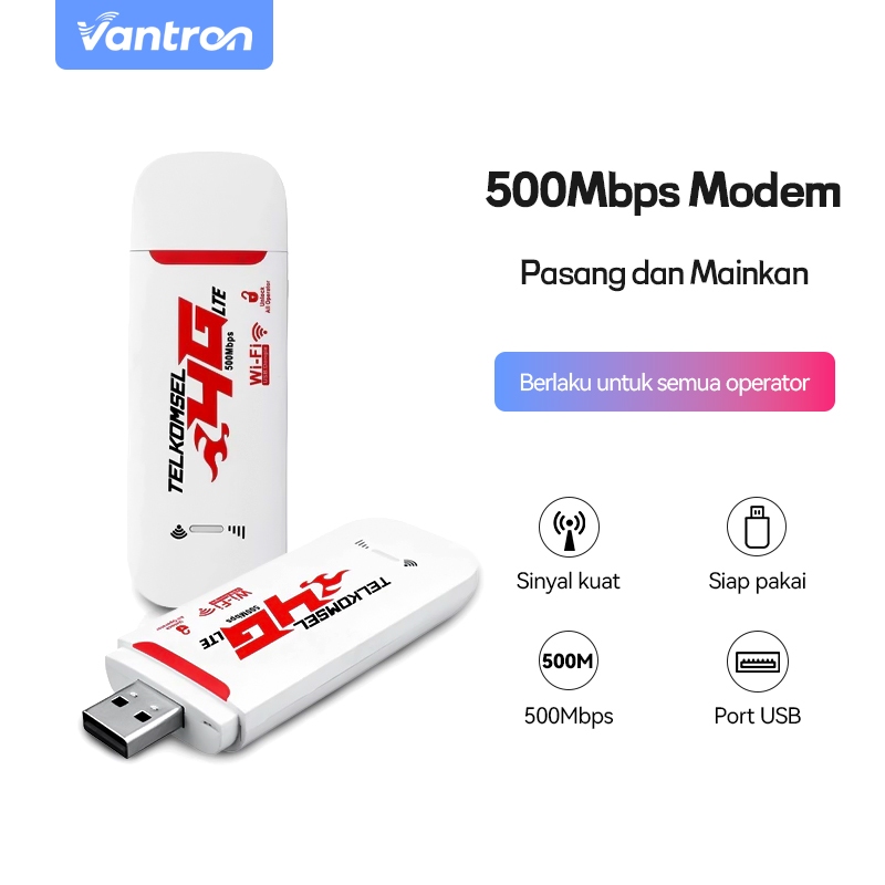 Vantron 500Mbps Modem Wifi 4G Wingle USB Mifi All Operator 500Mbps Modem WIFI USB 4G LTE Wi-Fi porta