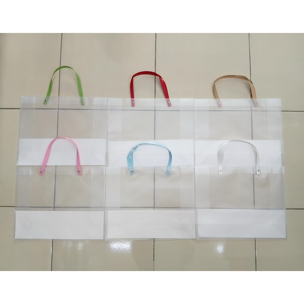 

Tas Tenteng Mika Polos Tas Hampers Goodie Bag Tali Warna