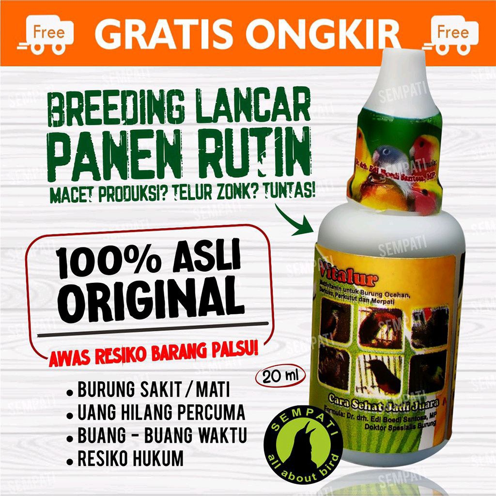 SEMPATI Vitalur Besar 20 Ml Dr.Edhi Vitamin Ternak Breeding Burung Murai Batu Kacer Pleci Kenari Lov