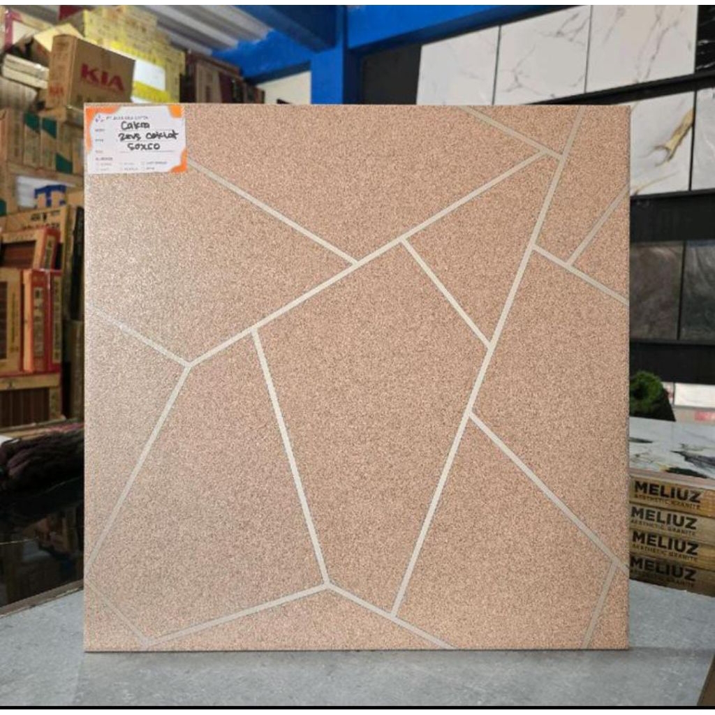 keramik lantai garasi/teras matte  50x50 Zeus Coklat