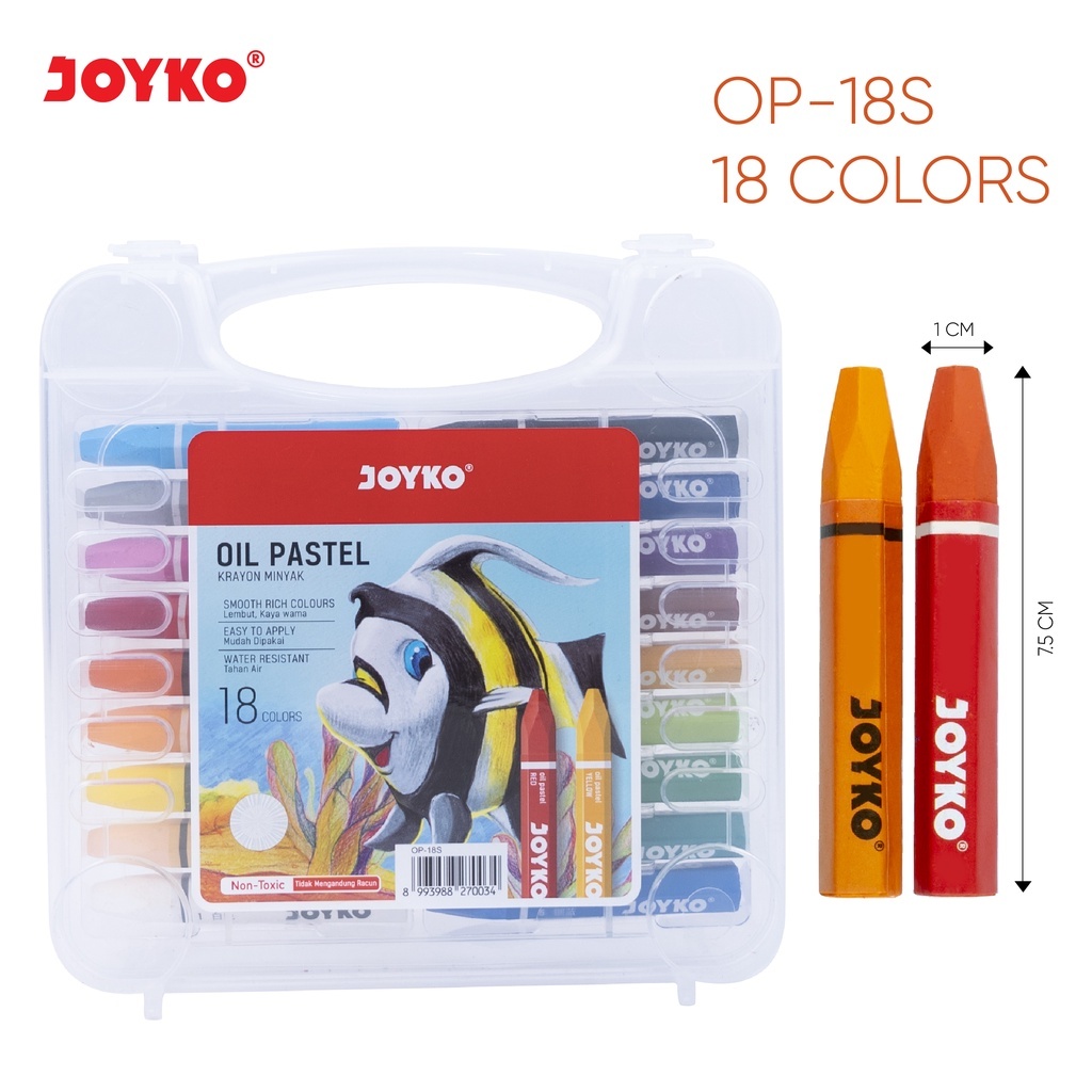 

JOYKO Crayon Krayon Minyak / Oil Pastel Joyko 18 warna