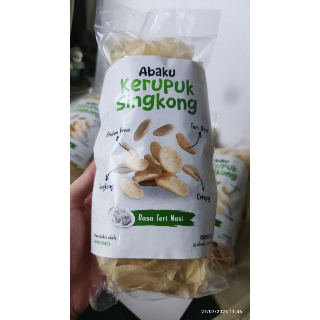 

Pesanan Ibu Eni kerupuk singkong teri nasi