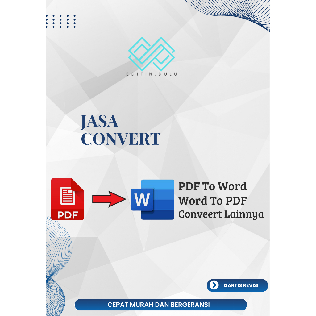 Jasa convert file, PDF To Word dan lainnya