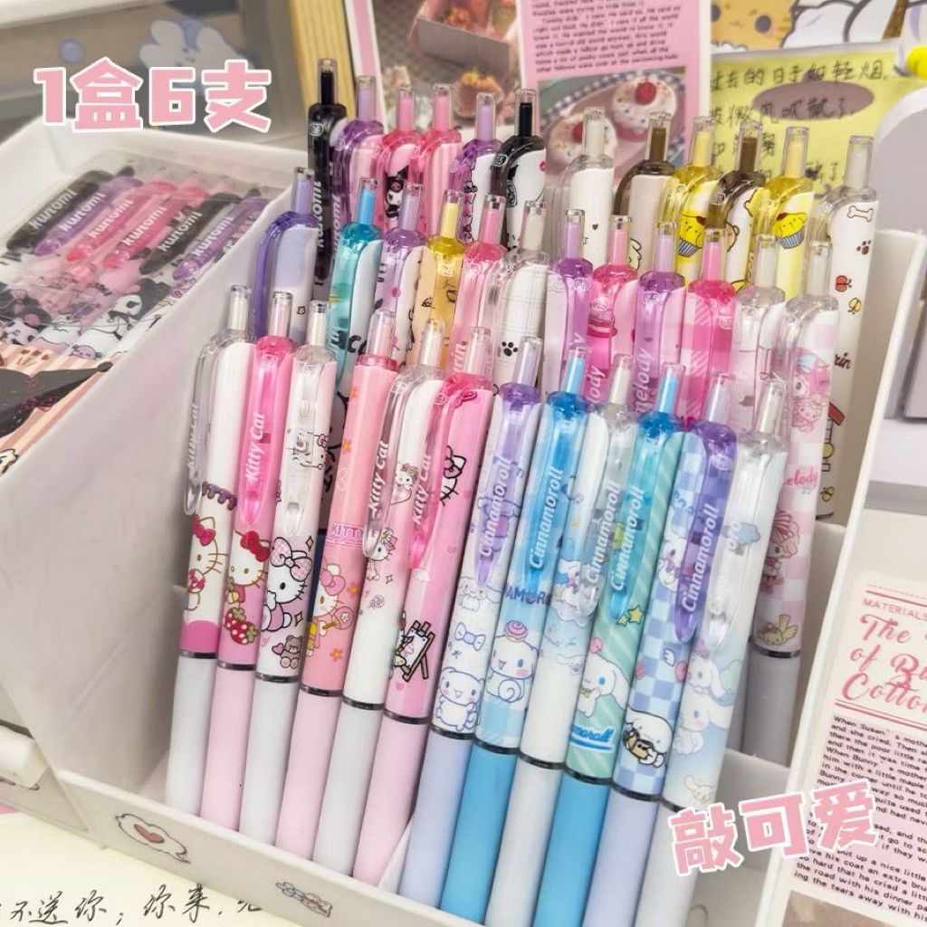 

Umma.edutoys Pena Gel 0.5mm Karakter Lucu Pulpen Gel 6IN1 Warna Hitam Pulpen Mekanik 0.5mm Set Isi 6 Pcs Motif Kartun Series Pulpen Cantik untuk Ujian Set Bolpoint Tinta Gel Cair 6 Pcs Journaling Pen Alat Tulis