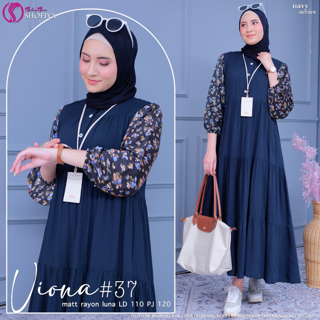 Viona Midi Matt Rayon Luna Original Product Shofiya Midi Dress Shofiya Viona Dress Shofiya Gamis Ray