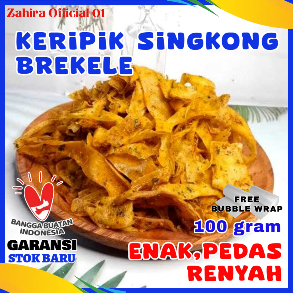 Keripik Singkong Balado Pedas Daun Jeruk Cemilan Kripik Brekele Khas Kebumen