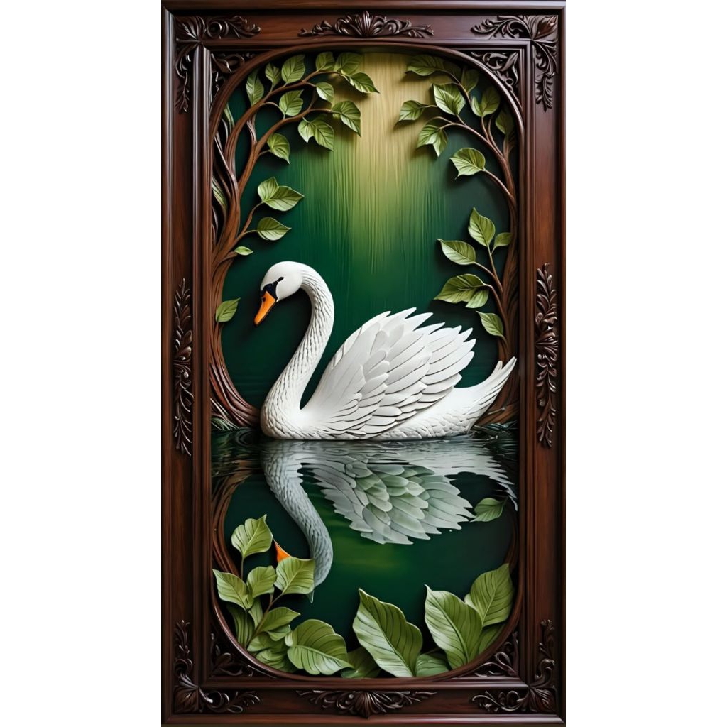 Hiasan dinding estetik 3D gambar Angsa