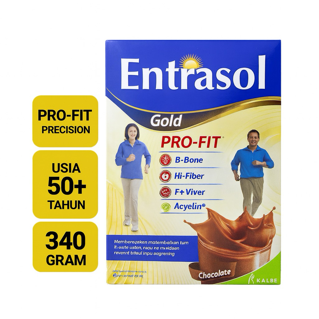 

Entrasol Gold Susu Bubuk Coklat Box 340g – Susu Tinggi Kalsium untuk Usia 50 Tahun ke Atas