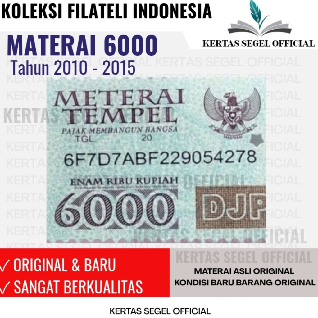 MATERAI 6000 TAHUN 2010 2011 2012 2013 2014  ORIGINAL