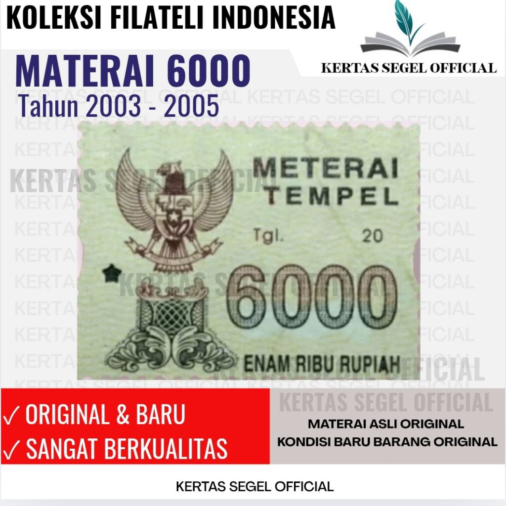 MATERAI 6000 TAHUN 2003 2004 2005 ORIGINAL