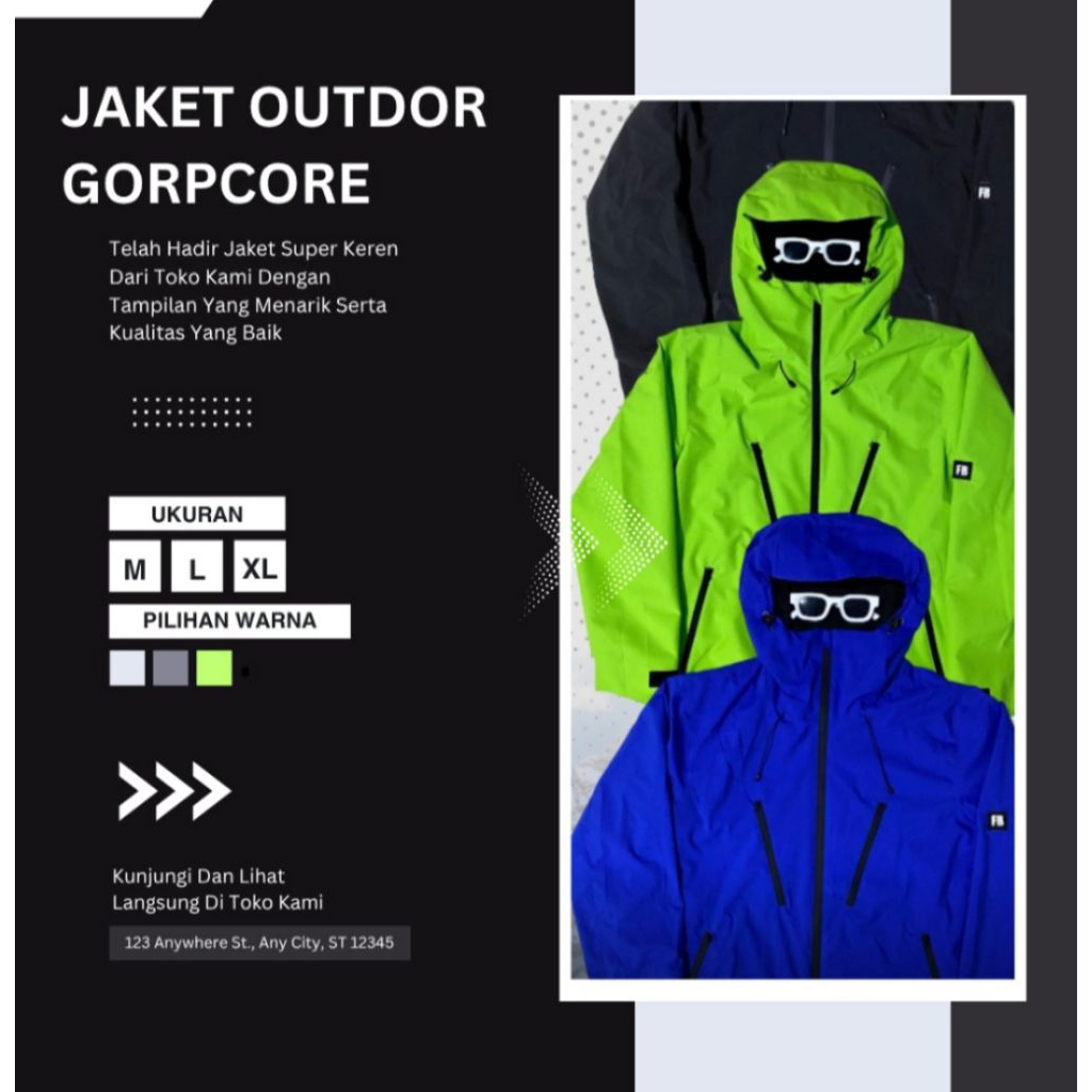 new jaket Gorpcore outdoor pria/wanita bahan taslan balon dan goretex