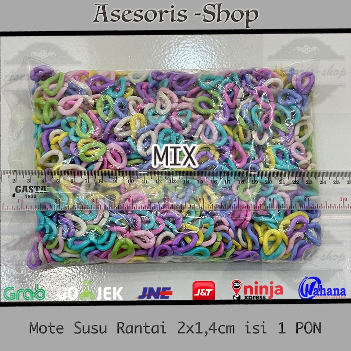 Mote Rantai Susu | Rantai Susu | Mote Rantai Susun Warna Warni | Mote Susu Rantai | Manik Mote Susu 