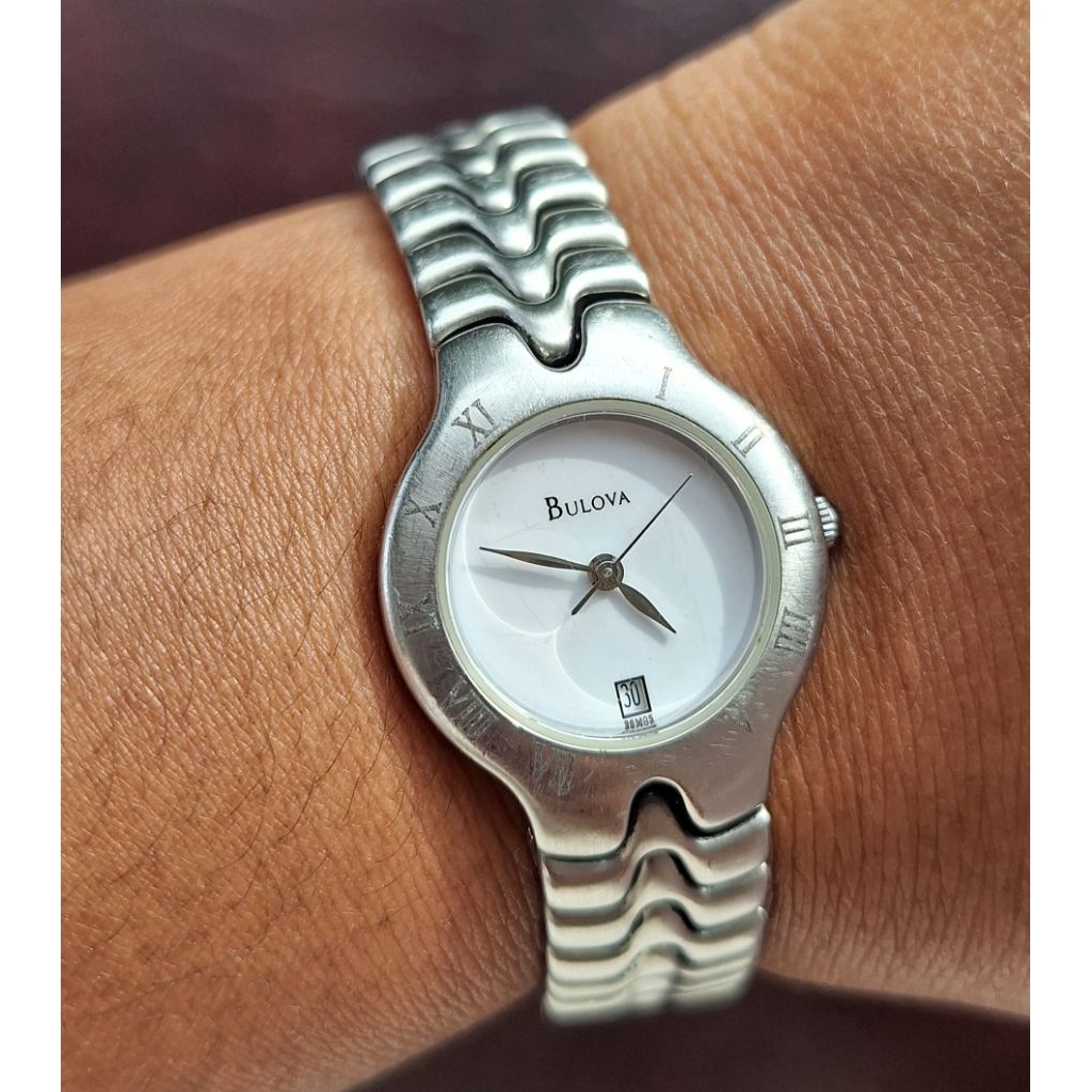 Bulova Jam Tangan Prelove Swiss Wanita Vintage Rantai Silver Doff