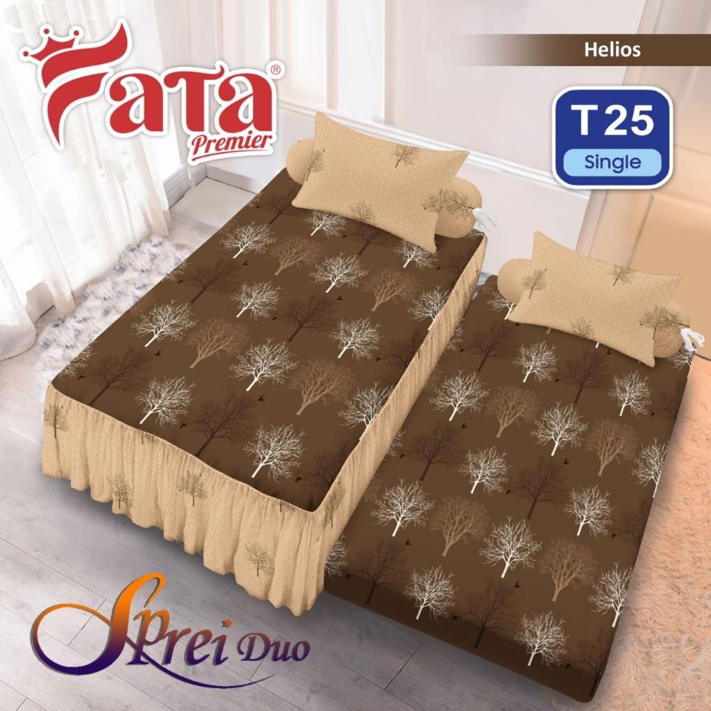 FATA - Sprei Duo Bed Sorong Minimalis Helios Ukuran 120x200 Cm