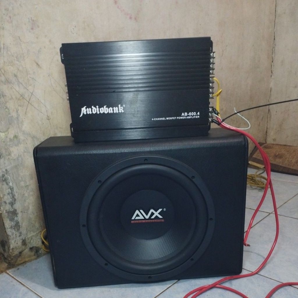 paket speaker+box+power amplifier bekas