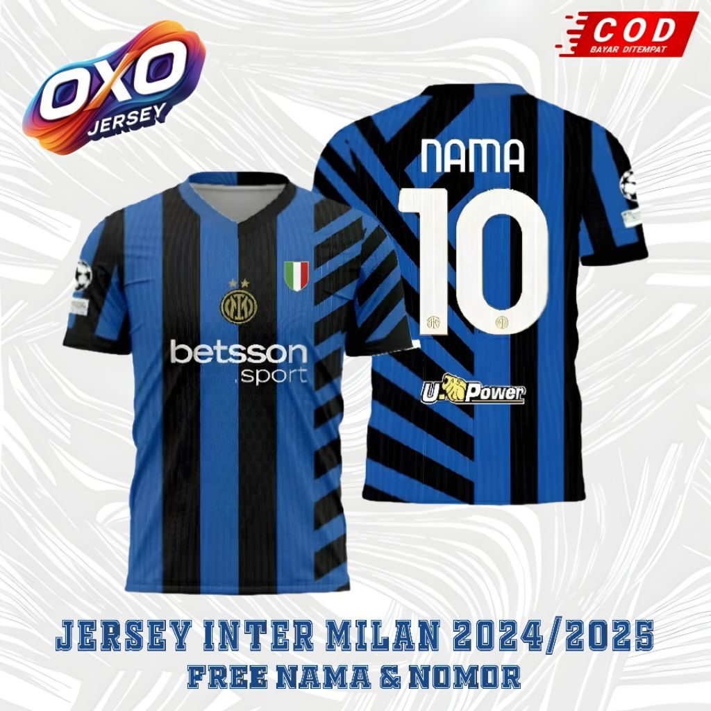 JERSEY INTER MILAN HOME 2024-2025 FREE NAMA DAN NOMOR