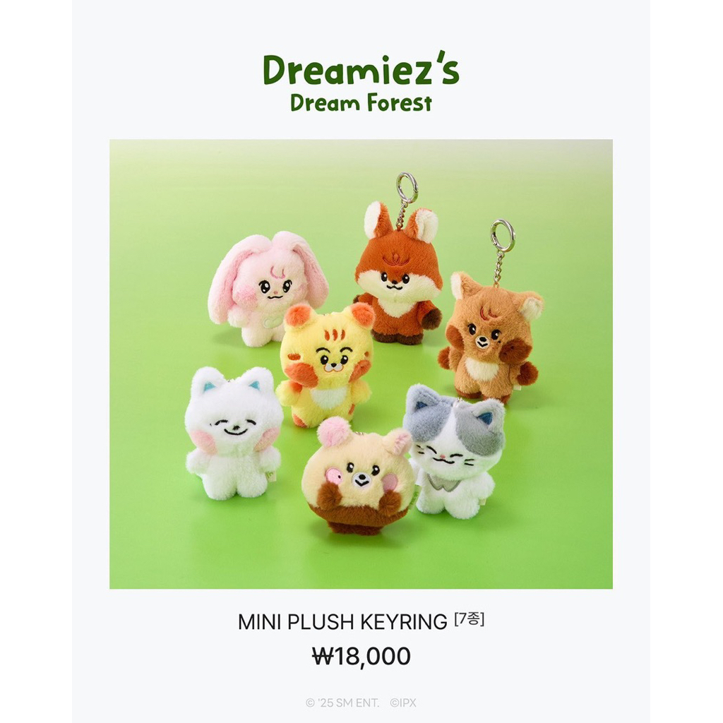 [PRE ORDER] MD MINI PLUSH KEYRING NCT DREAM X LINE FRIENDS DREAMIEZ FOREST MARK RENJUN JENO HAECHAN 