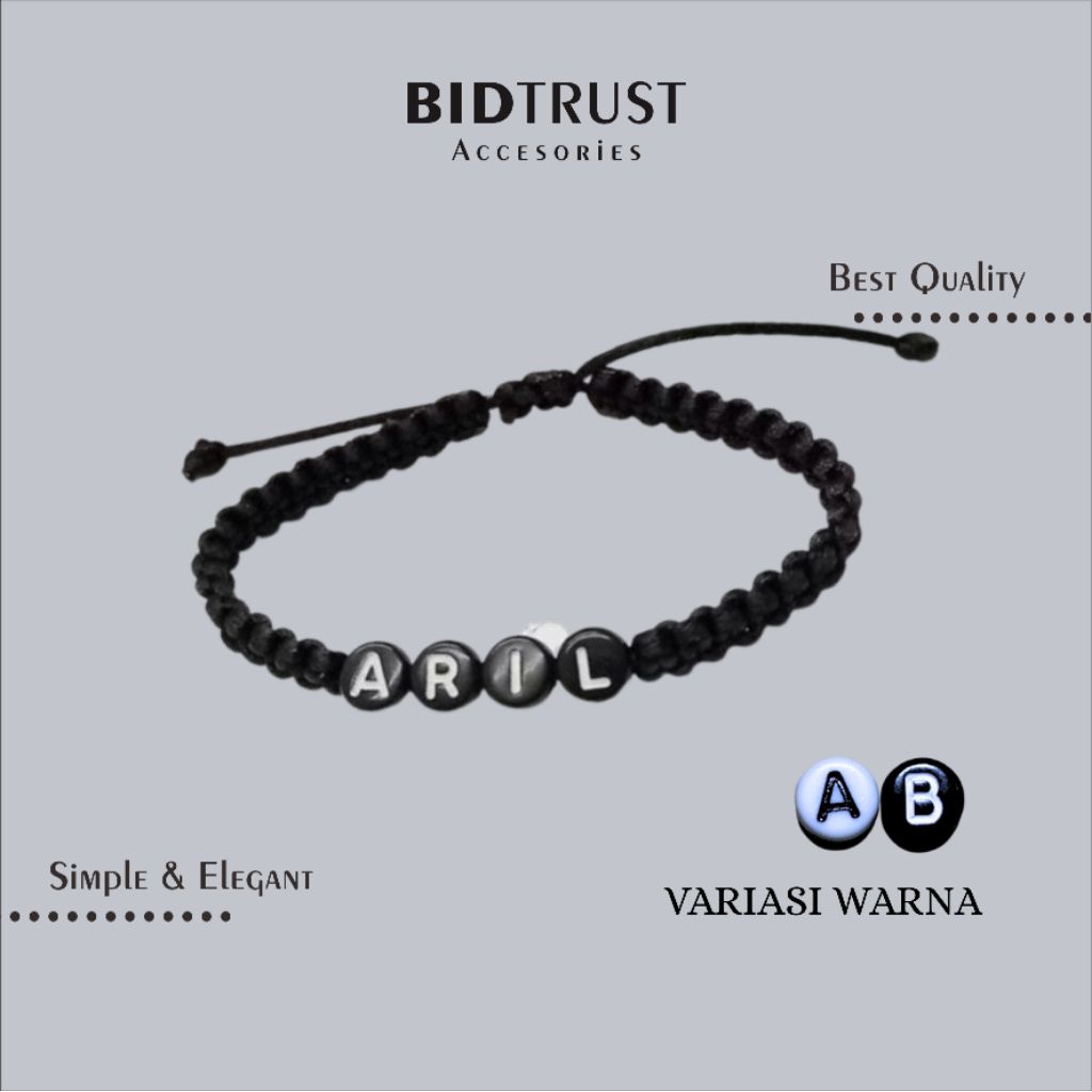 GELANG RAJUT CUSTOM NAMA • Aksesoris Remaja Dewasa Anak Anak Pria Cowok Cowo Laki Laki Wanita Cewe C