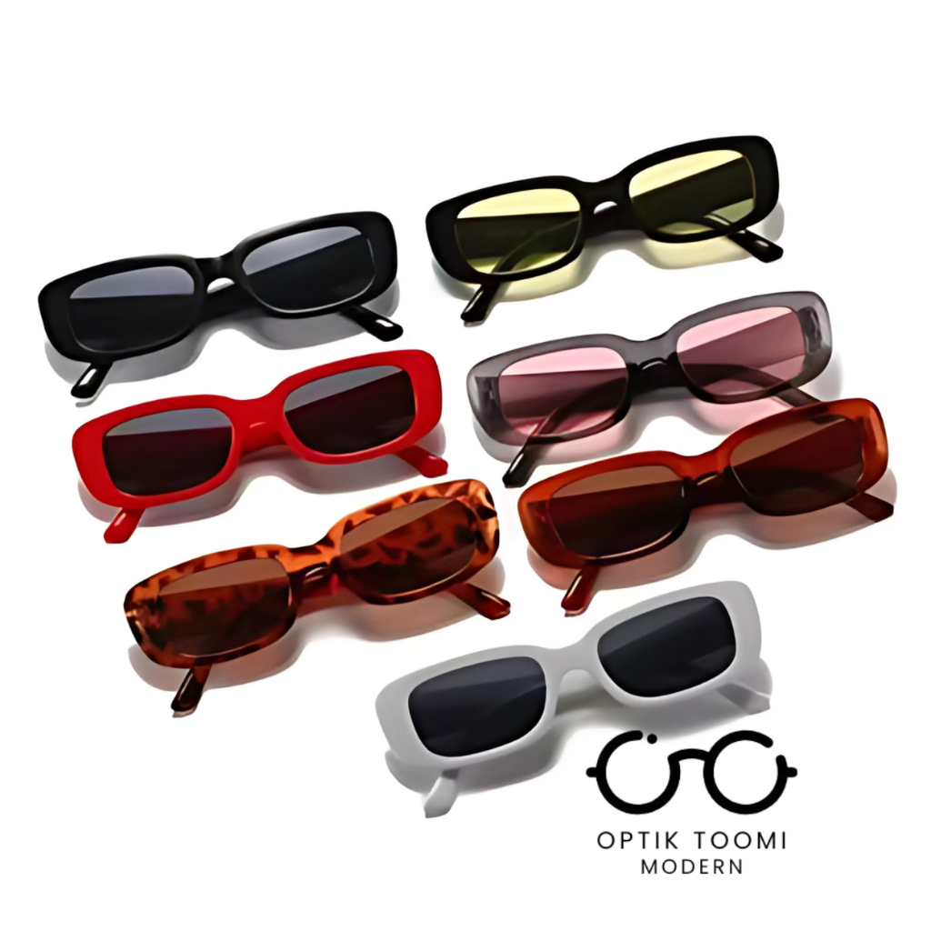 TOOMI Kacamata Hitam Persegi Wanita Pria Sunglasses Korean Fashion Style Kacamata Frame Tebal Oval R