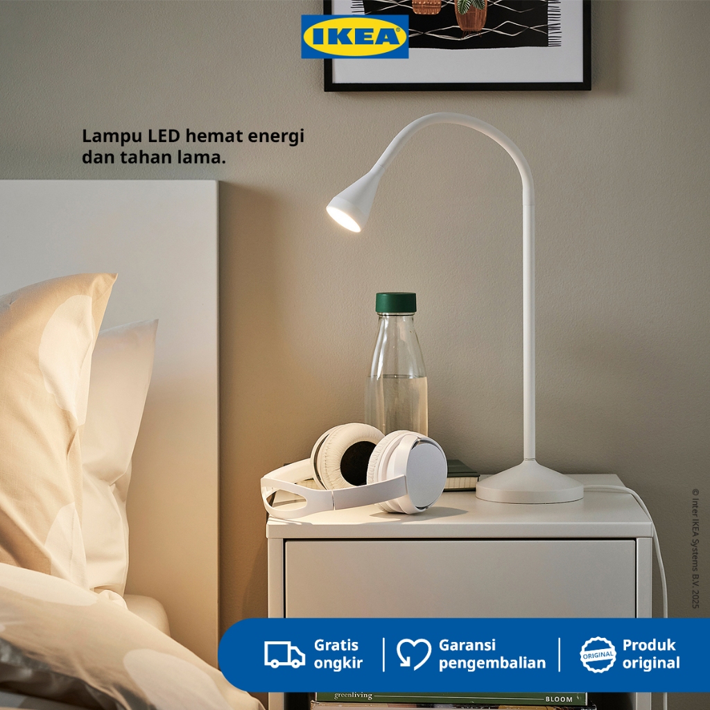 IKEA NAVLINGE Lampu Meja / Lampu Baca LED Putih