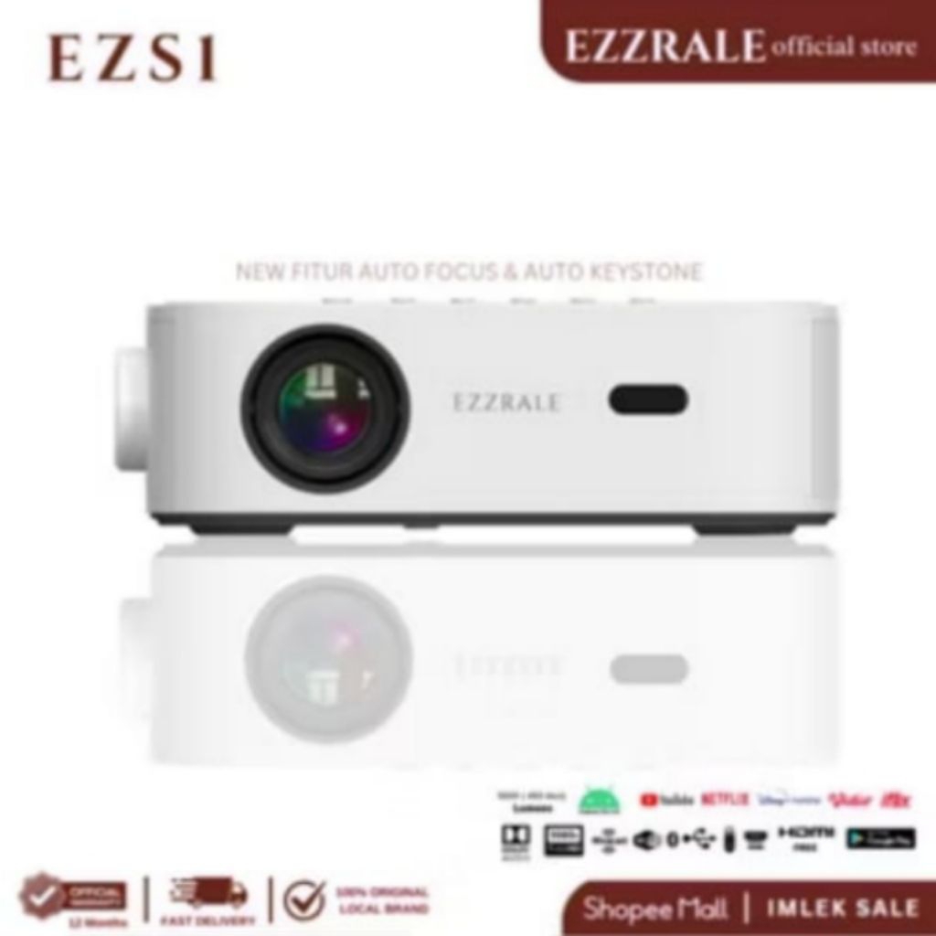 EZZRALE EZS1 550 ANSI FHD 1080p Smart Android Projector