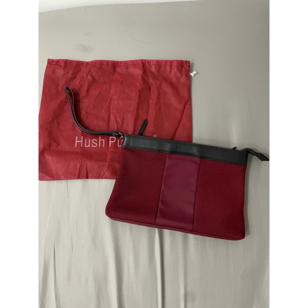 clutch bag pria hush puppies merah tas jinjing