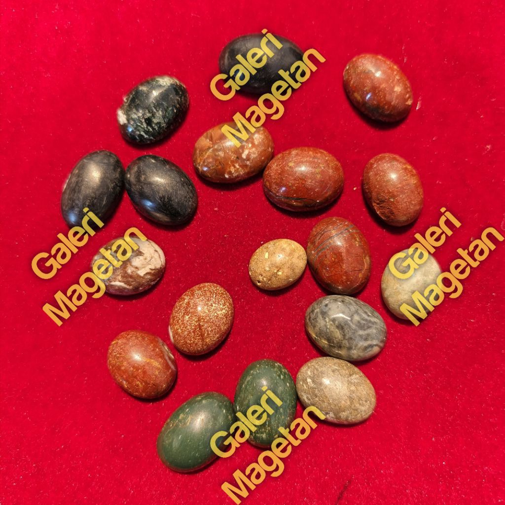 Borongan Mata Cincin Batu Akik Asli 18 Biji