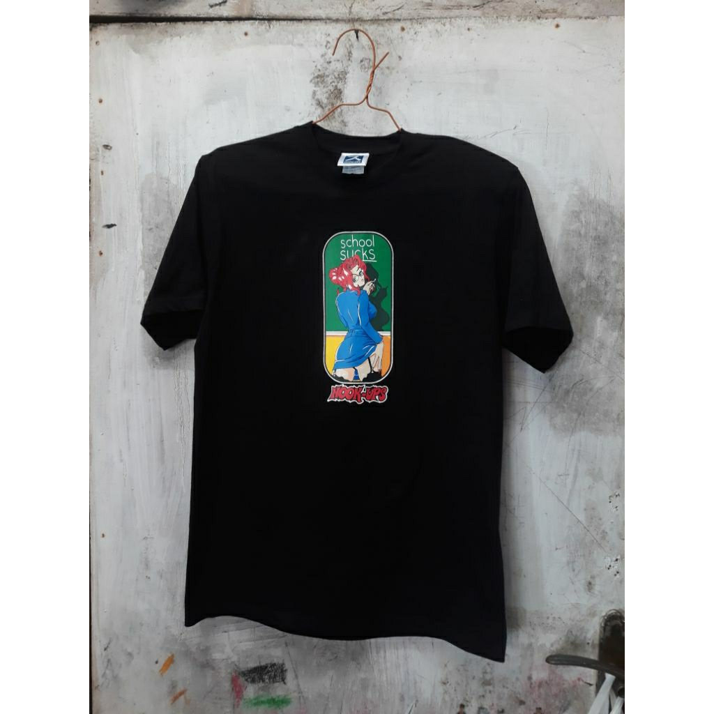Kaos T-shirt Hook-ups Skateboard Shool Suck
