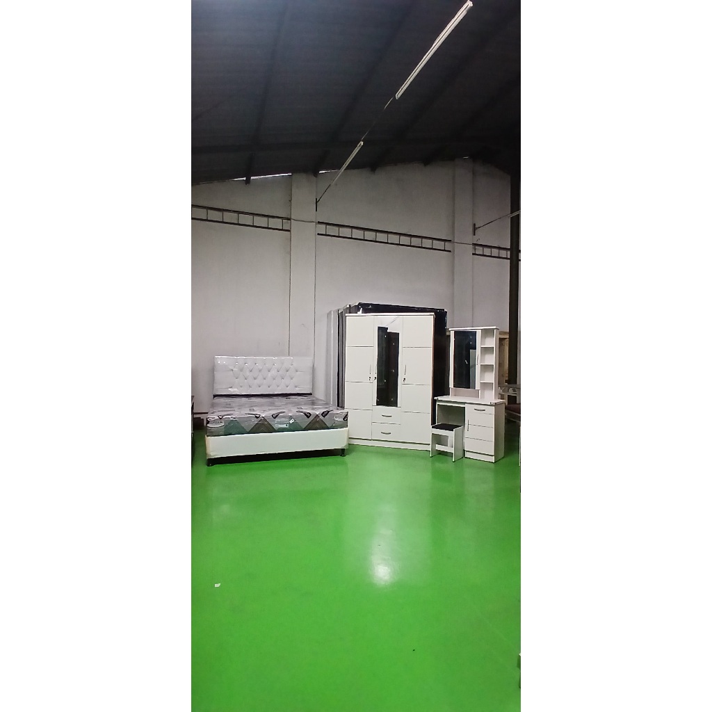 Paket Kamar Set (Lemari 3P, Meja Rias, Kasur Busa No2, Divan No2)