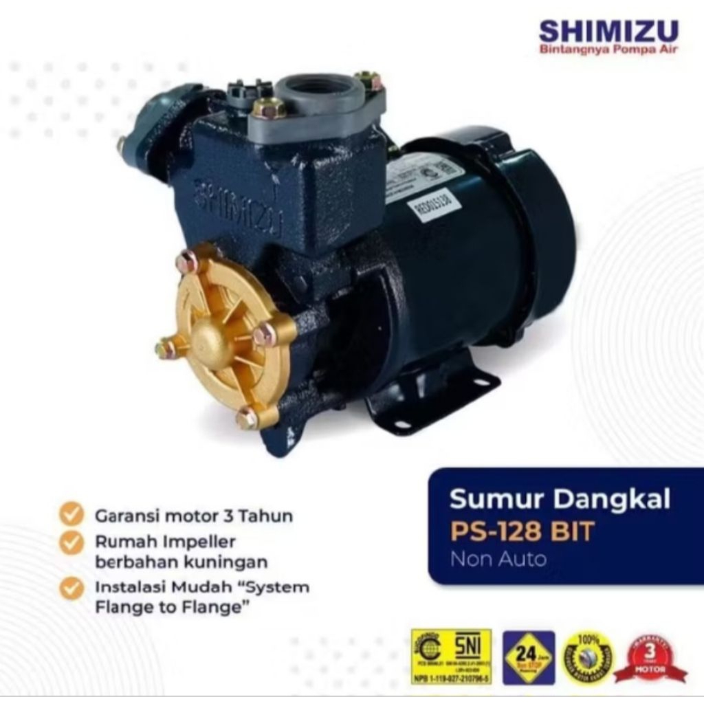 Shimizu PS 128 bit Pompa Air Sumur Dangkal Non Otomatis SHIMIZU PS 128 BIT