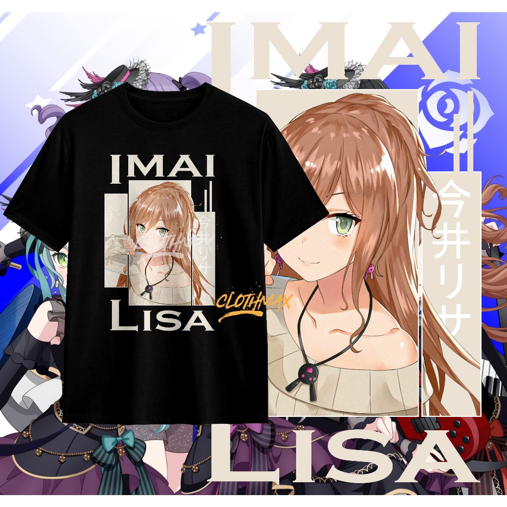 Kaos Dewasa Baju Imai lisa Bang Dream Roselia Tshirt Anime BanG Dream Minato Yukina kaos Original