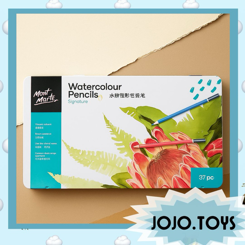 

Mont Marte Watercolour Pencils 37pcs - pensil warna 37warna 2fungsi (dry & wet) - alat menggambar - kado ulang tahun anak cewe cowo sekolah PAUD TK SD