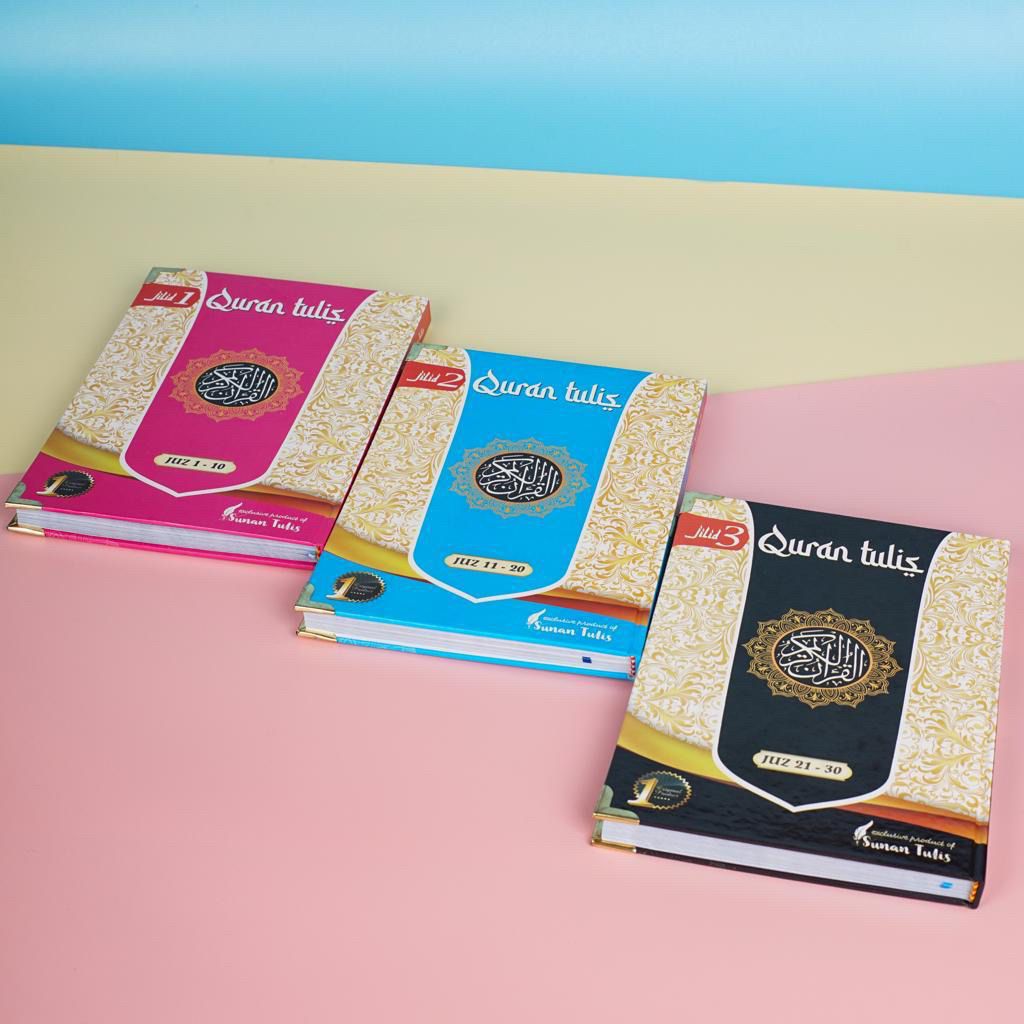 AL QURAN TULIS SENDIRI LENGKAP 30 JUZ MUSHAF TULIS JILID 1 JUZ 1-10 JILID 2 JUZ 11-20 JILID 3 JUZ21-
