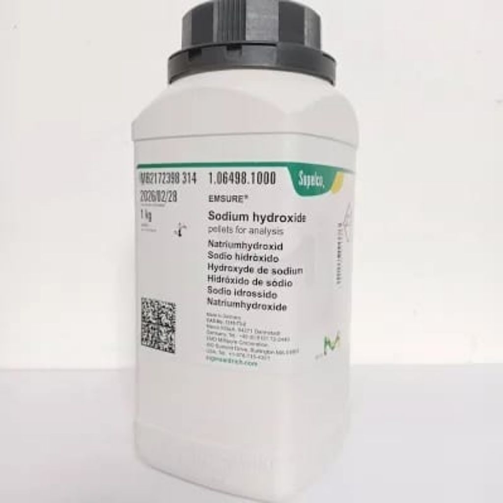 Bahan Kimia PA Naoh Sodium Hydroxide Pellet -Natrium Hidroksida cat 6498 Merck Repack 10Gram