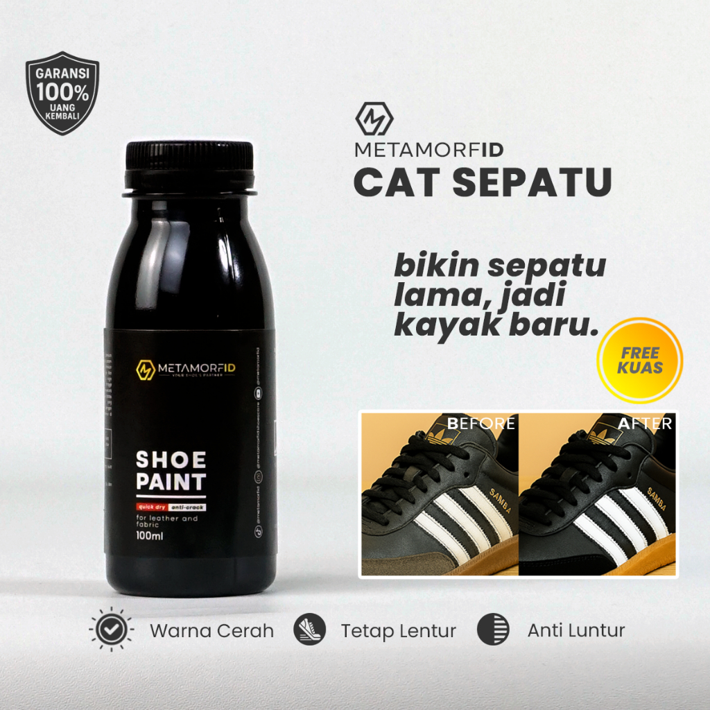 Metamorfid Cat Sepatu Kanvas / Kulit Permanen 100ml
