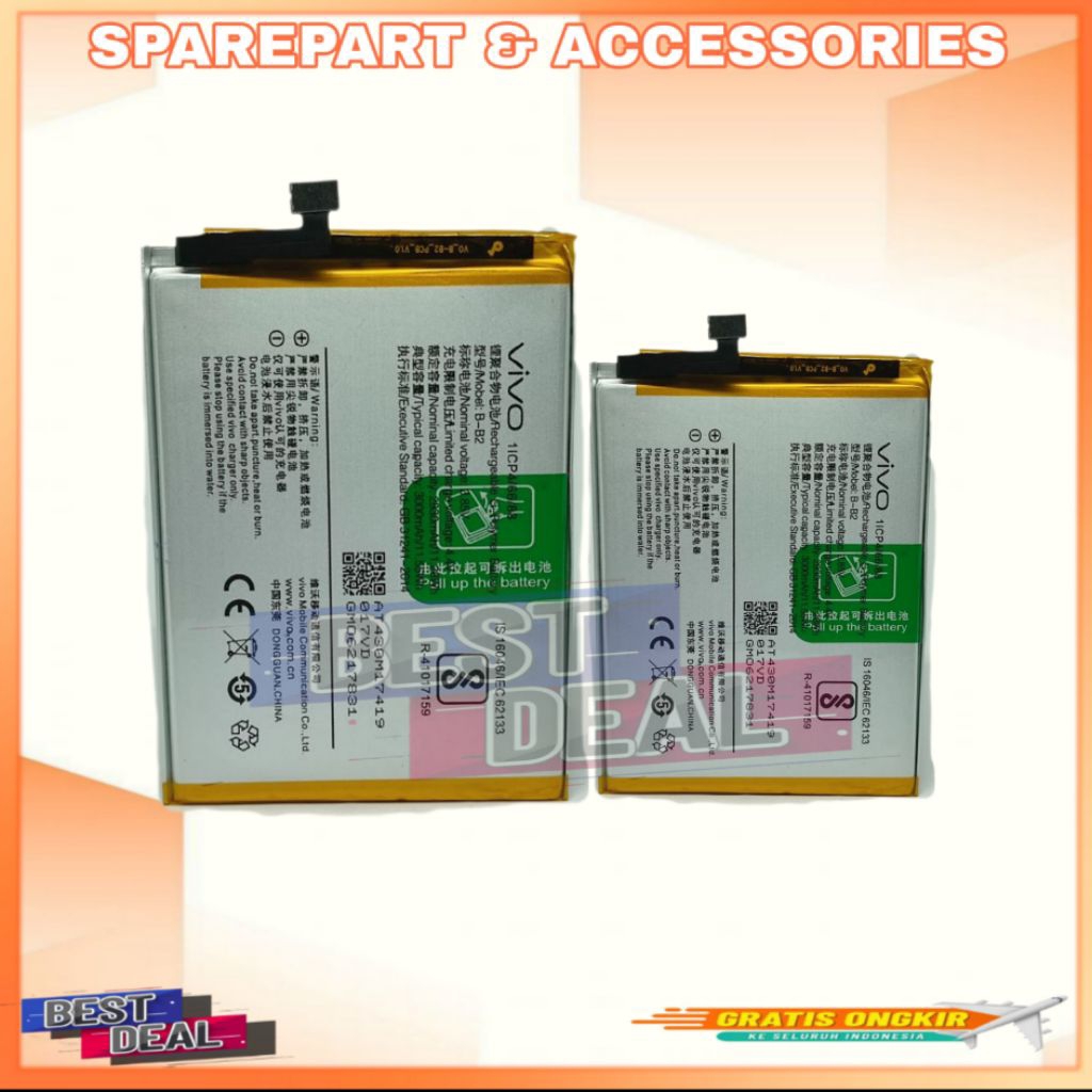 Batre Baterai Hp Vivo V5 1601 B-B2 Battery Vivo V5 BB2 Original (bestdealid)