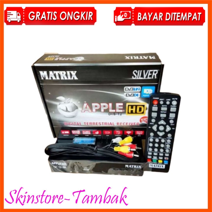 Matrix Paket Komplit Receiver Tv Matrix Set Top Box Silver DVB T2 Digital