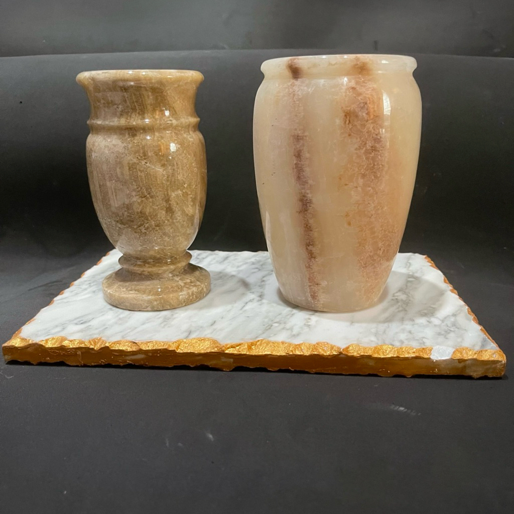 vas air bunga onix marmer marble