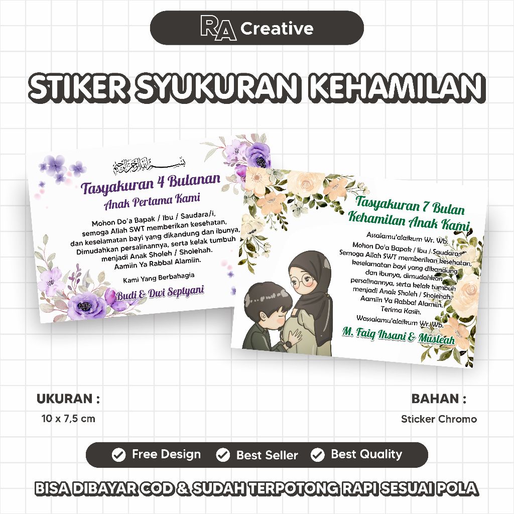 Stiker Label Syukuran Kehamilan 4 / 7 bulanan