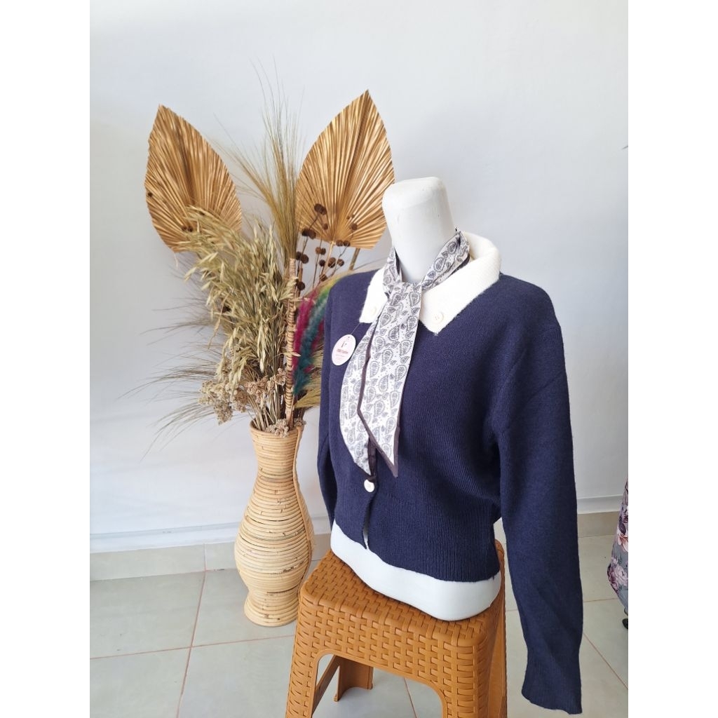 Blouse rajut syal impor premium wanita