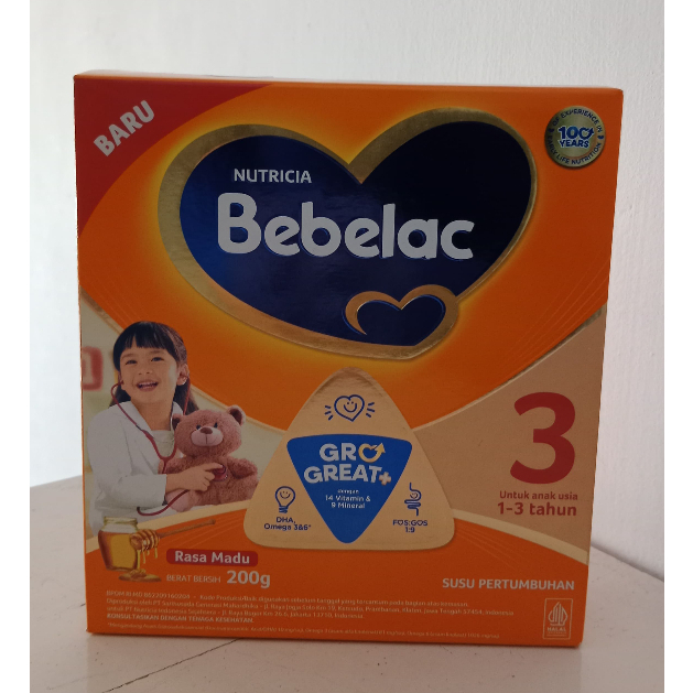 Susu Bebelove 3 200gr 1-3 Tahun Madu Susu Pertumbuhan