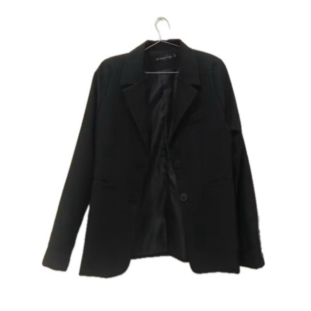 pl jas blazer (S)Hitam Pekat Wanita Formal Sidang Interview Kerja