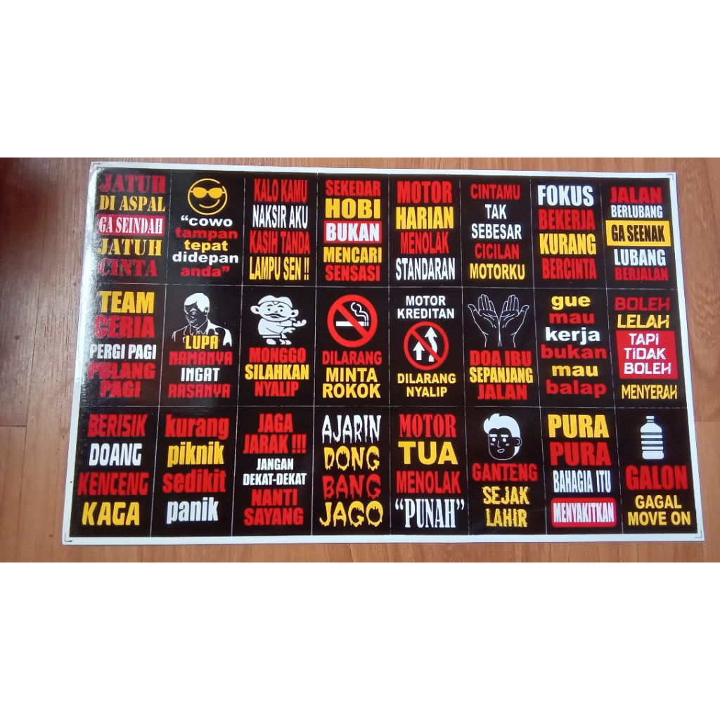 24pcs / sticker motor mobil helm / sticker brand / sticker distro / sticker anti air