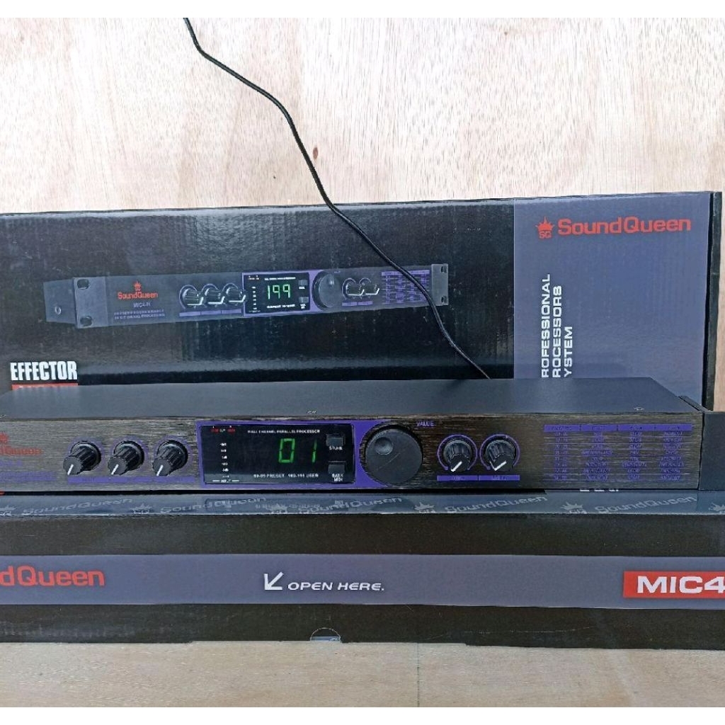EFEK VOKAL SOUNDQUEEN MIC4-B / effect soundqueen hitam MIC4-H effect