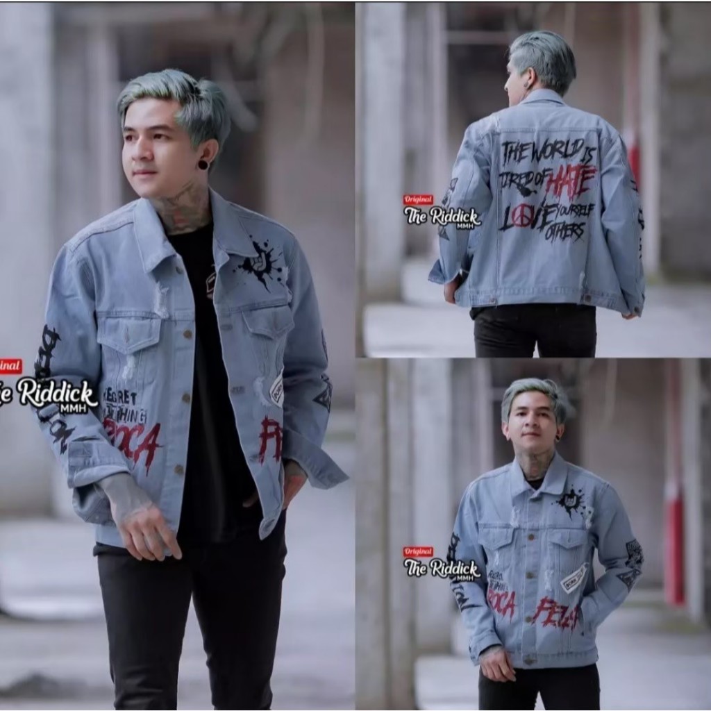 FIRLYCOLLECTION - Jaket Jeans Sobek / Jaket Jeans Sobek Gravity / Jaket Denim Pria