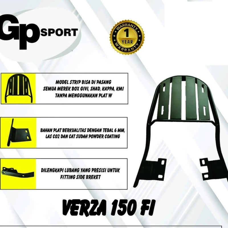 Breket Box Motor Honda VERZA 150 FI, GP Sport Plat utk Givi Shad Kappa