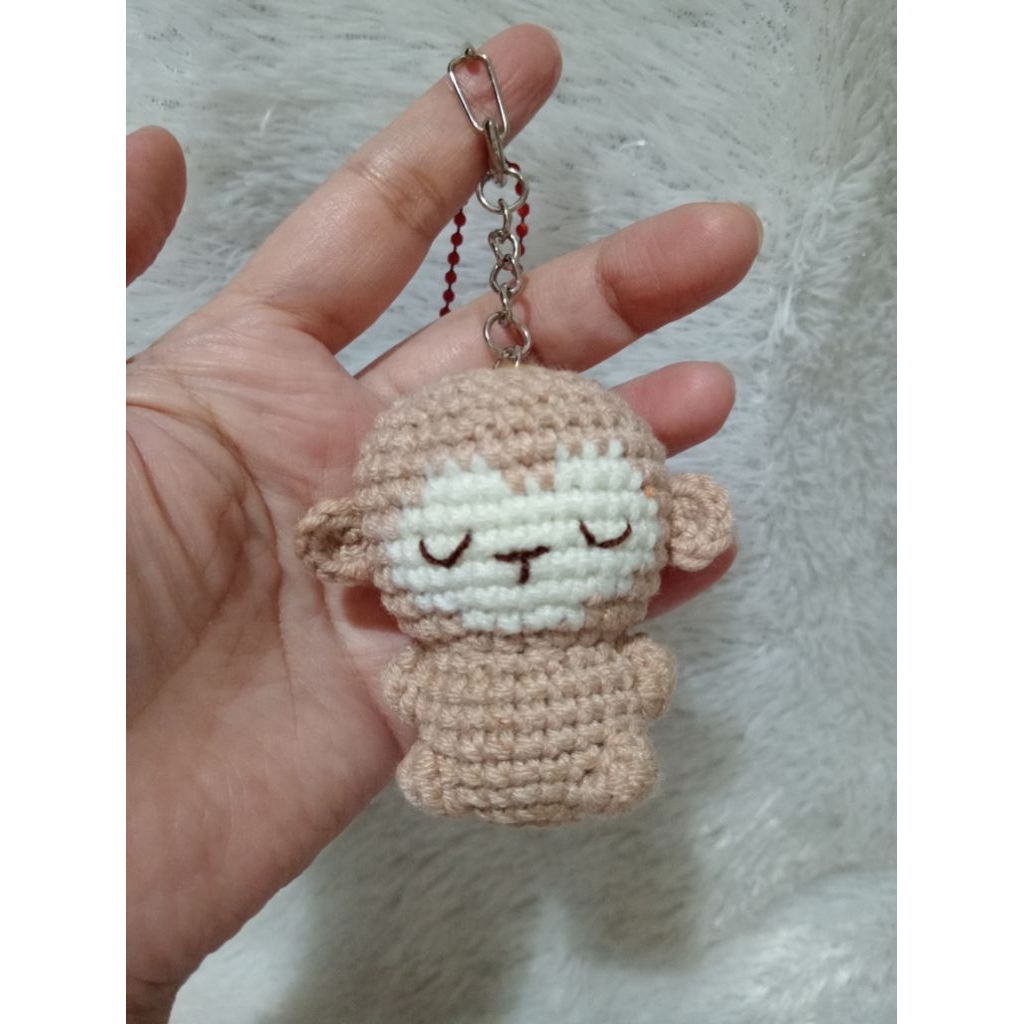 Gantungan kunci rajut Monyet kecil
