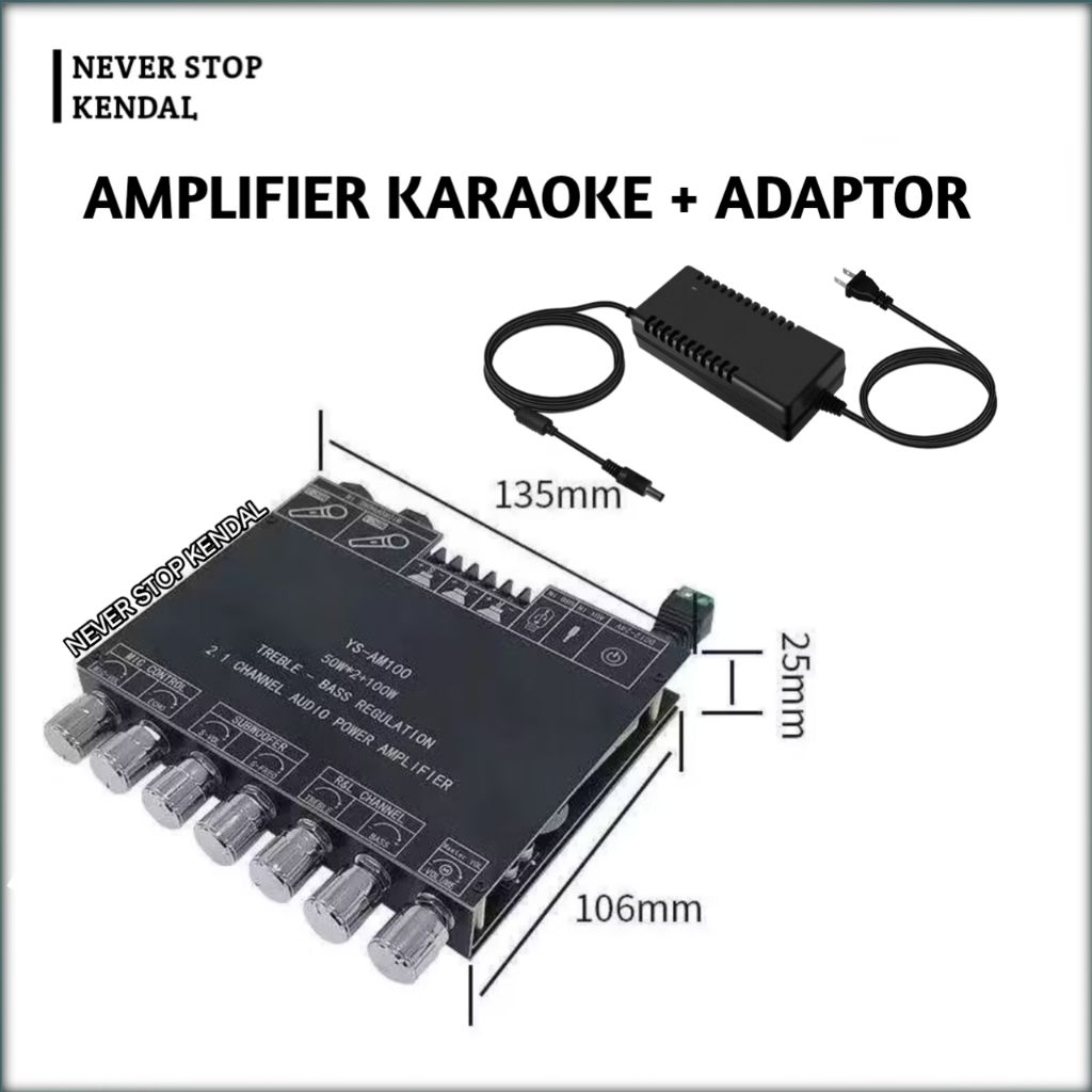 AMPLIFIER POWER KARAOKE SUBWOOFER BLUETOOTH 2 MIC