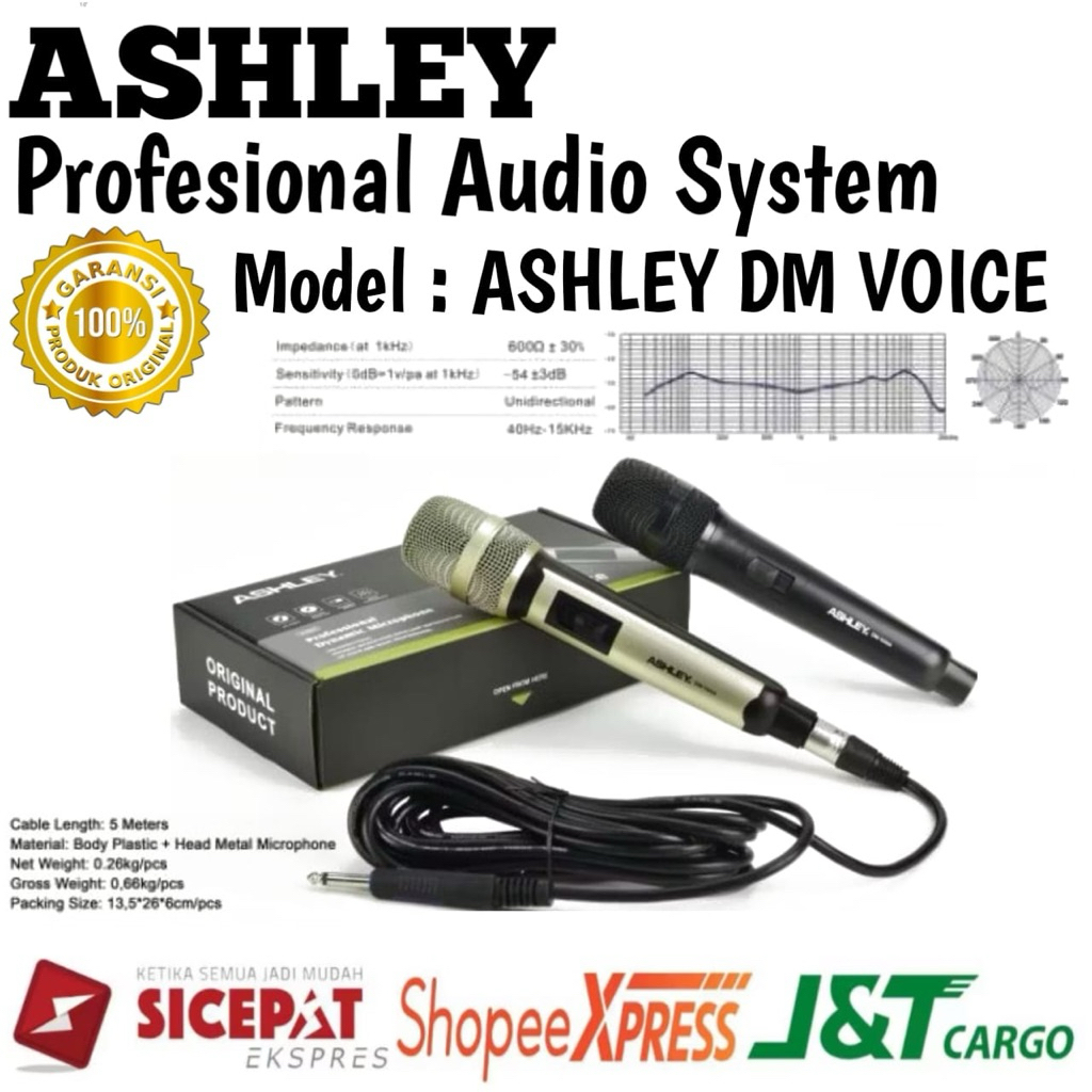Mic Kabel Ashley Dm voice Original Mic Kabel Ashley Garansi resmi